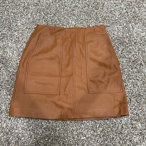 H&M Brown Faux Leather Skirt Size 4